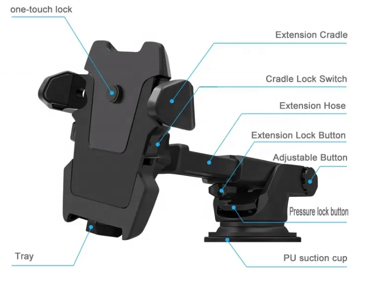 Car Mobile Holder For Dashboard Black